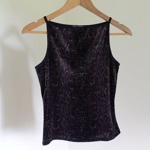 Velour Snake Skin High Neck Cami